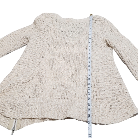 Anthropologie Moth Cotton Wool Alpaca Blend Chunky V-Neck Sweater Sz Medium - Picture 12 of 15